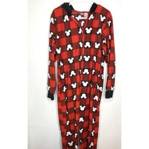 Disney 100 Mickey Mouse Costume One Piece Jumpsuit Fleece Pajamas Size Medium
